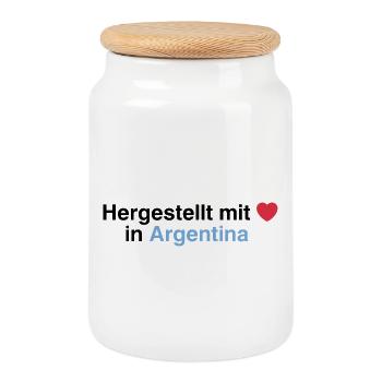 hergestellt_in_argentina_helios - Boîte à biscuits avec couvercle en bois - blanc - Devant