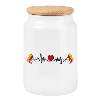 Kärnten Heartbeat Flags - Cookie Jar with Wooden Lid - white - Front