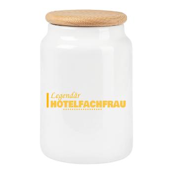 Beruf Hotelfachfrau - Keksdose mit Holzdeckel - Weiß - Vorne