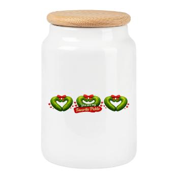 Tu es mon cœur de concombre préféré - Boîte à biscuits avec couvercle en bois - blanc - Devant