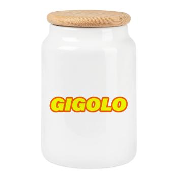 GIGOLO - Keksdose mit Holzdeckel - Weiß - Vorne