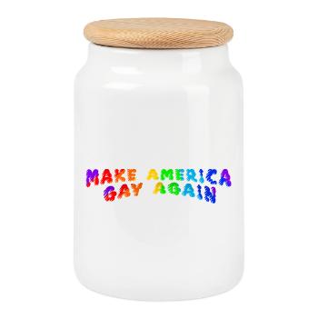 Make America Gay Again - Cookie Jar with Wooden Lid - white - Front