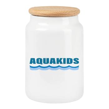 AQUAKIDS - Keksdose mit Holzdeckel - Weiß - Vorne