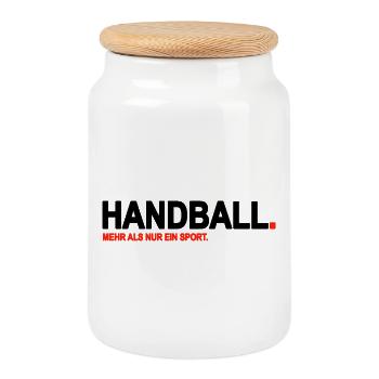 Handball. Mehr als nur ein Sport. (Schwarz) - Keksdose mit Holzdeckel - Weiß - Vorne