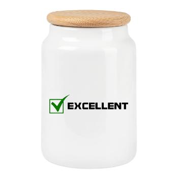 Excellente - Boîte à biscuits avec couvercle en bois - blanc - Devant