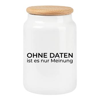 Sans données, seule l’opinion – Données & Ingénierie - Boîte à biscuits avec couvercle en bois - blanc - Devant