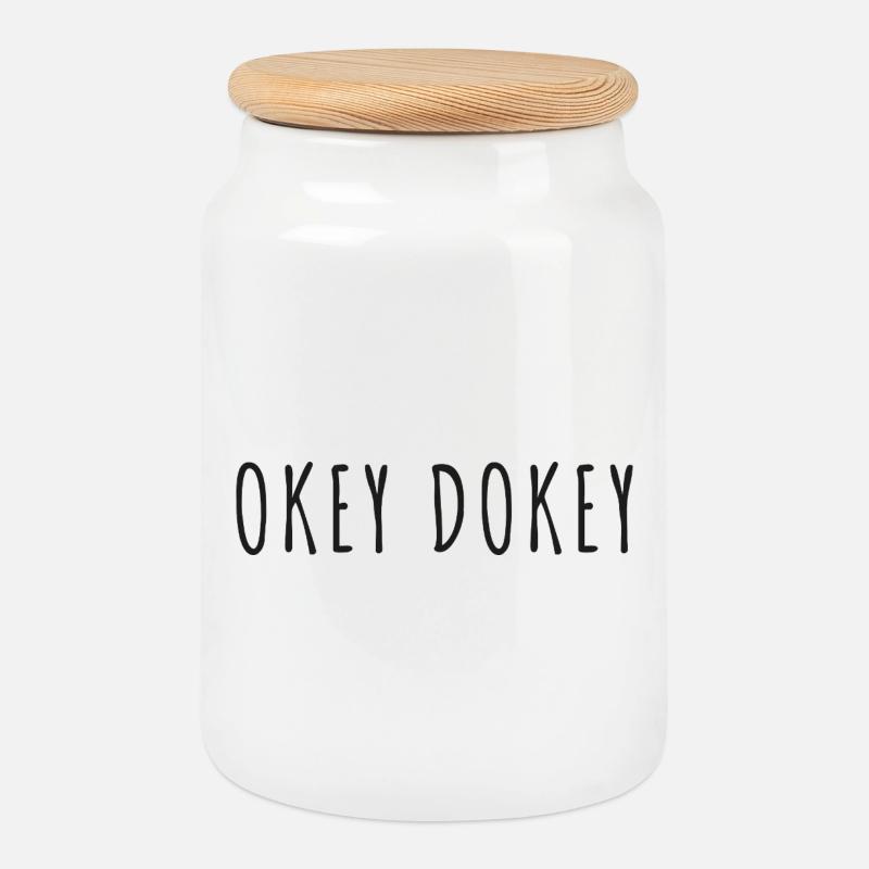 Okay Dokey - Keksdose mit Holzdeckel - Weiß