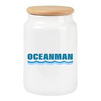 OCEANMAN - Boîte à biscuits avec couvercle en bois - blanc - Devant