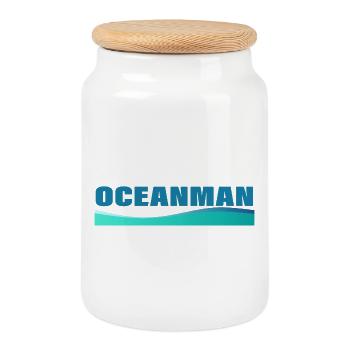 OCEANMAN - Boîte à biscuits avec couvercle en bois - blanc - Devant