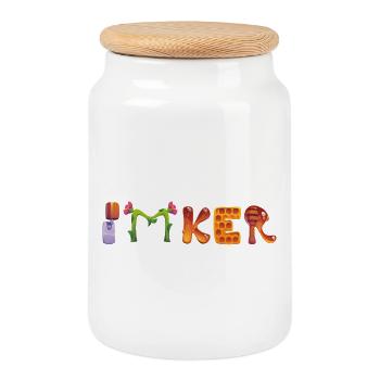 Imker - Keksdose mit Holzdeckel - Weiß - Vorne