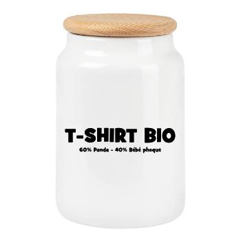 Bio Parodie Conservation Animale - Boîte à biscuits avec couvercle en bois - blanc - Devant
