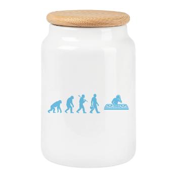 Evolution DJ Groove - Cookie Jar with Wooden Lid - white - Front