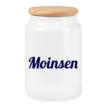 Moinsen! – The original for real Northern Lights - Cookie Jar with Wooden Lid - white - Front