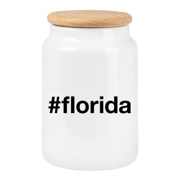 FLORIDE Hashtag - Boîte à biscuits avec couvercle en bois - blanc - Devant