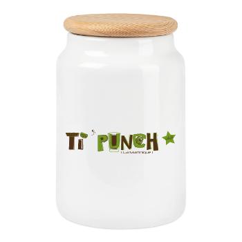 TI Punch La MARTINIQUE - Boîte à biscuits avec couvercle en bois - blanc - Devant