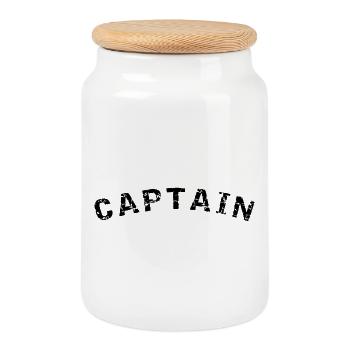 Captain Style Design - Keksdose mit Holzdeckel - Weiß - Vorne