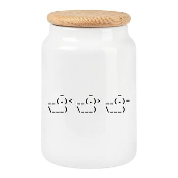 Triple Canard - Ascii Art - Boîte à biscuits avec couvercle en bois - blanc - Devant