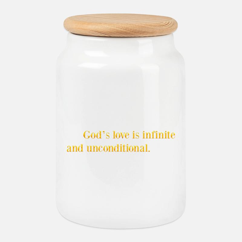 Gottes Liebe ist unendlich und bedingungslos - Keksdose mit Holzdeckel - Weiß