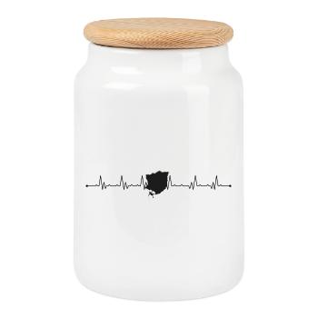 Heartbeat climbing - Cookie Jar with Wooden Lid - white - Front