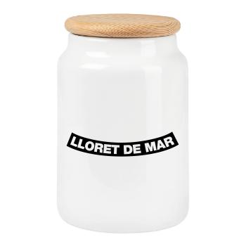 Élément du chapitre de Lloret de mar (JGA MC-Design) - Boîte à biscuits avec couvercle en bois - blanc - Devant