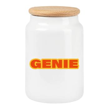 GENIUS - Cookie Jar with Wooden Lid - white - Front