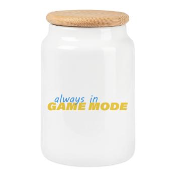 ALWAYS IN GAME MODE - Keksdose mit Holzdeckel - Weiß - Vorne