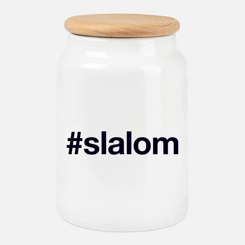 SLALOM Hashtag - Keksdose mit Holzdeckel - Weiß