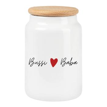 Bussi Baba - Keksdose mit Holzdeckel - Weiß - Vorne