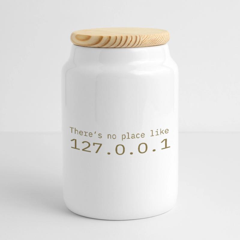 Programmer Nerd IT No place like Localhost Cookie Jar with Wooden Lid