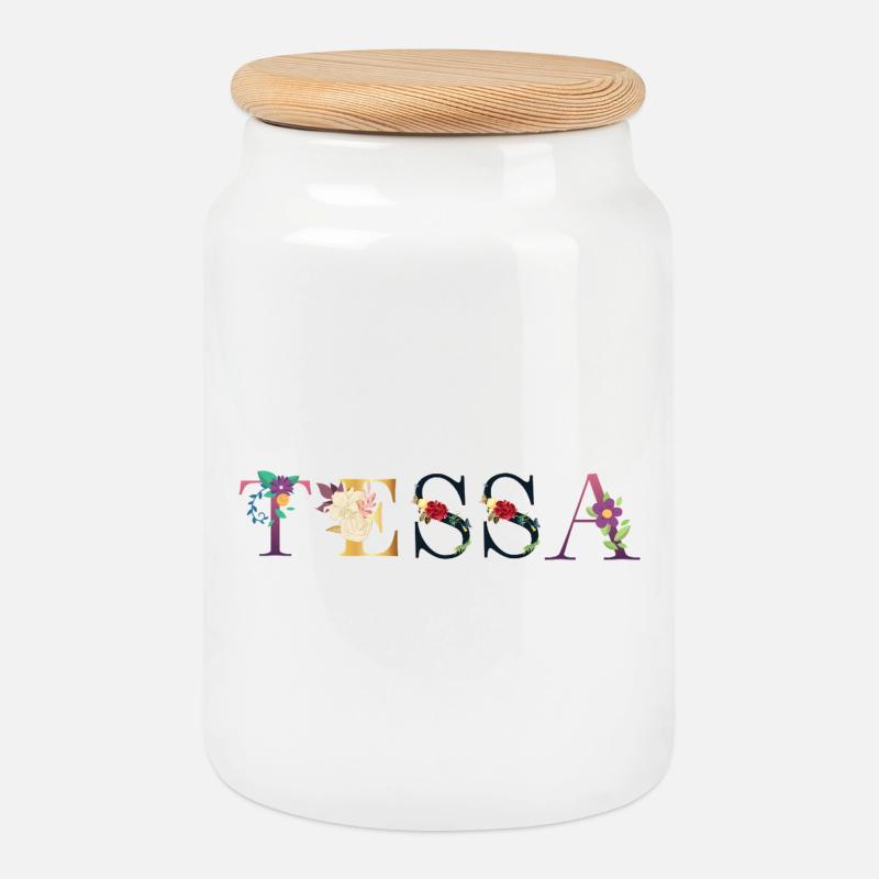 Tessa - Keksdose mit Holzdeckel - Weiß