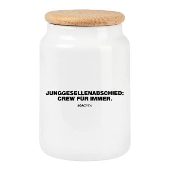 Crew für immer (Enterrement de vie de garçon) - Boîte à biscuits avec couvercle en bois - blanc - Devant