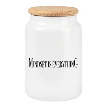 Mindset is everything - Saying shirts - Cookie Jar with Wooden Lid - white - Front