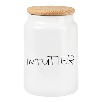 IntuiTIER - Keksdose mit Holzdeckel - Weiß - Vorne