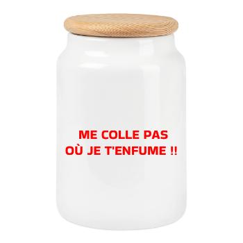 Don't stick to me - Cookie Jar with Wooden Lid - white - Front