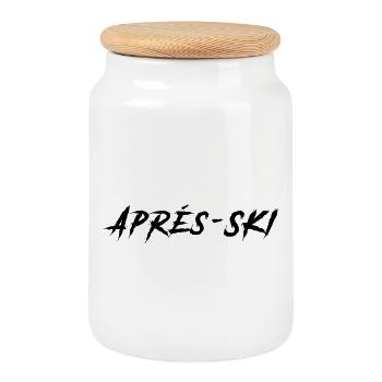 Après-ski - Cookie Jar with Wooden Lid - white - Front