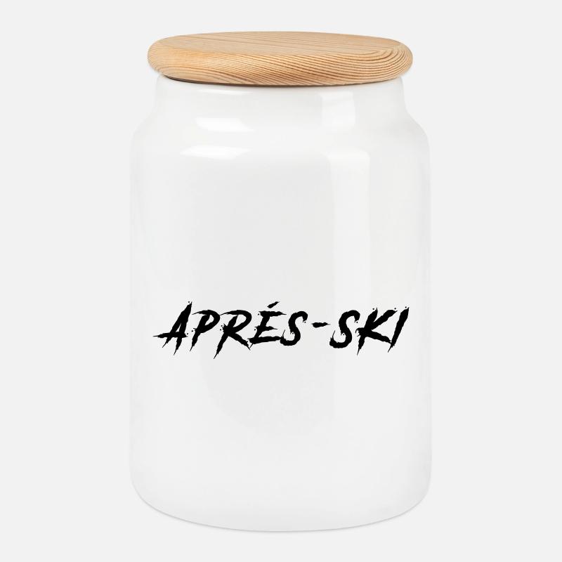 Apres Ski - Keksdose mit Holzdeckel - Weiß