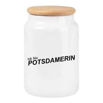 I'M FROM POTSDAM - Cookie Jar with Wooden Lid - white - Front
