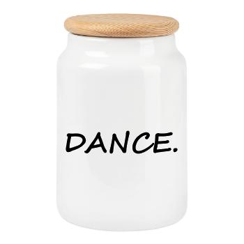 DANCE - Keksdose mit Holzdeckel - Weiß - Vorne