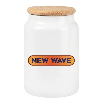 New Wave Music Shirt - Post Punk Aesthetic Graphic - Cookie Jar with Wooden Lid - white - Front