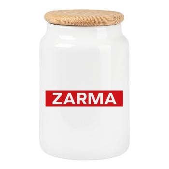 Zarma - Boîte à biscuits avec couvercle en bois - blanc - Devant