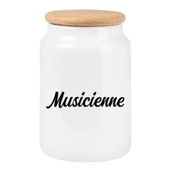 Musicienne Artiste Mélodie Instrument Passionnée - Boîte à biscuits avec couvercle en bois - blanc - Devant