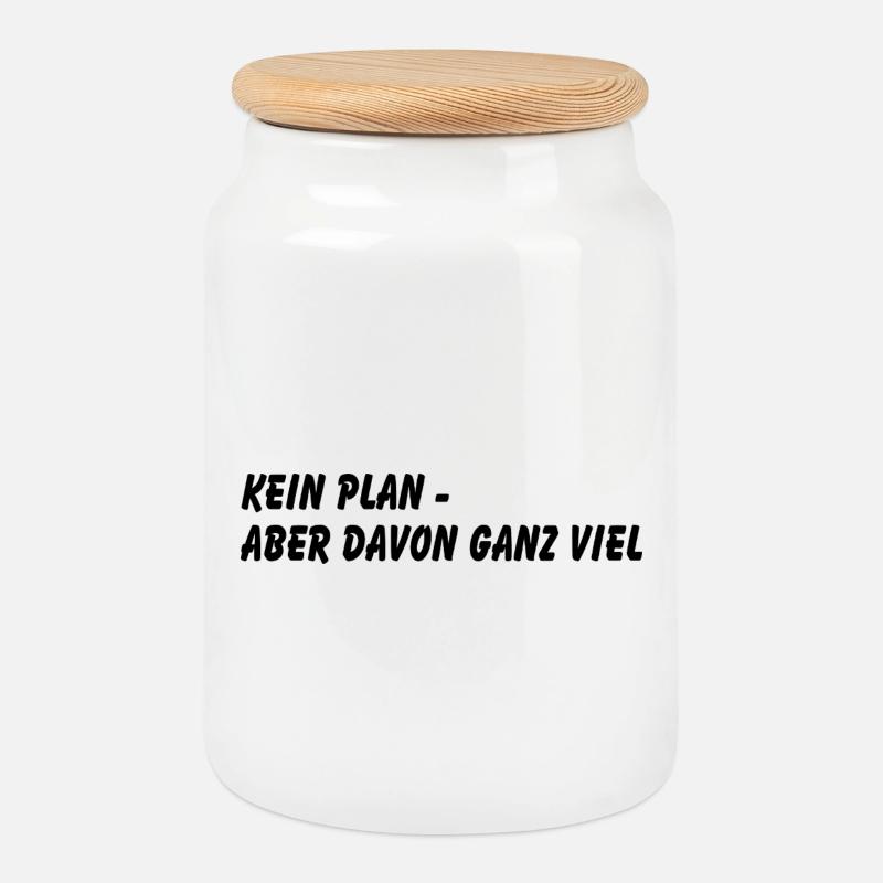 No plan - Cookie Jar with Wooden Lid - white