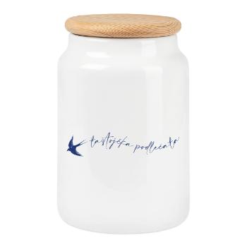 ŁASTOJČKA PODLEĆAŁA  - Keksdose mit Holzdeckel - Weiß - Vorne