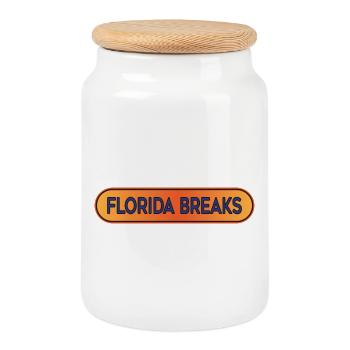 Florida Breaks - Funky Hip Hop Beats and Breaks - Cookie Jar with Wooden Lid - white - Front