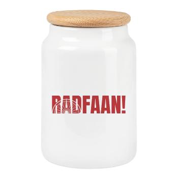 RADFAAN ! Cyclisme, vélo - Boîte à biscuits avec couvercle en bois - blanc - Devant