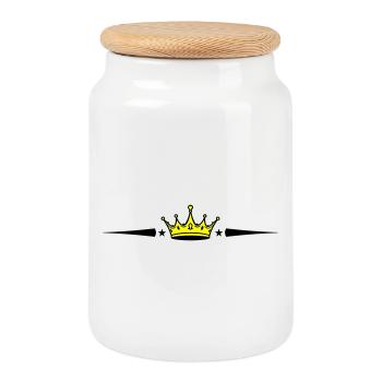 Crown Element - Cookie Jar with Wooden Lid - white - Front