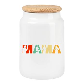 Retro Doctor Mama Design professionnel médical - Boîte à biscuits avec couvercle en bois - blanc - Devant