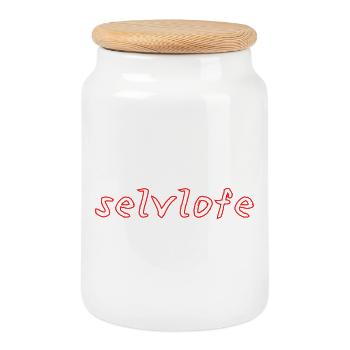 Selvlofe - Cookie Jar with Wooden Lid - white - Front