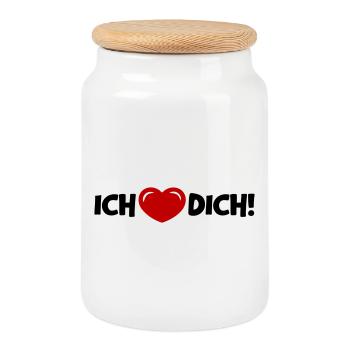I Love You Heart Saying Proof of Love - Cookie Jar with Wooden Lid - white - Front