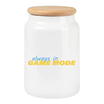 TOUJOURS EN MODE JEU - Boîte à biscuits avec couvercle en bois - blanc - Devant